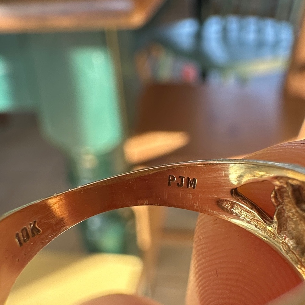 10k Gold Zoo Safari Animal Motif Domed Band Ring - size 6.75-7 - Picture 10 of 15
